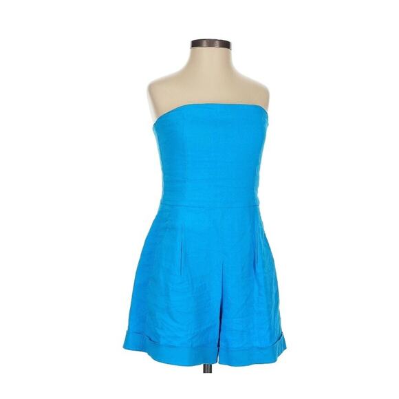Theory Womens Romper Playsuit Size 6, Blue Strapless Minimalist Fairy Y2K Girly - Picture 1 of 12